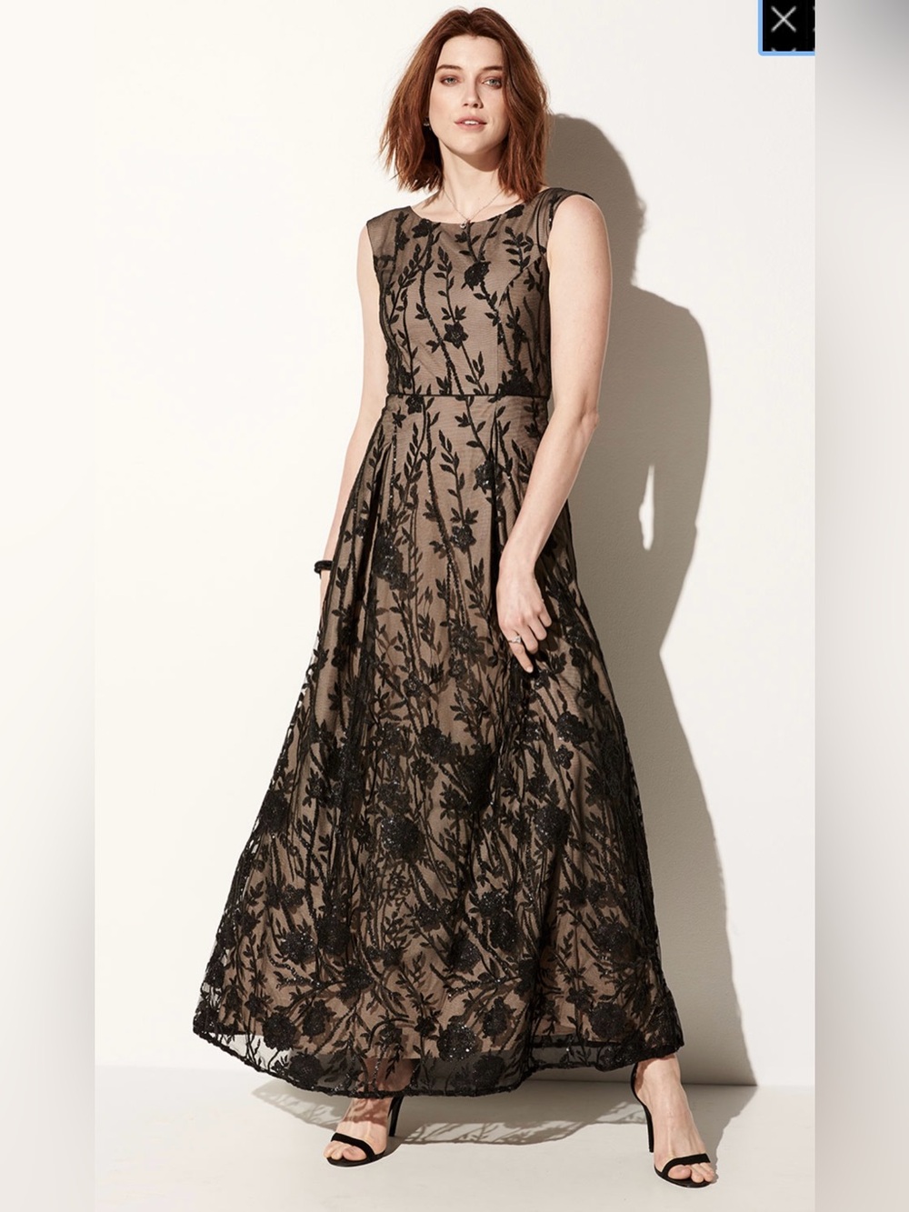 Karl Lagerfeld Floral-Embellished Ballroom Gown Size 8